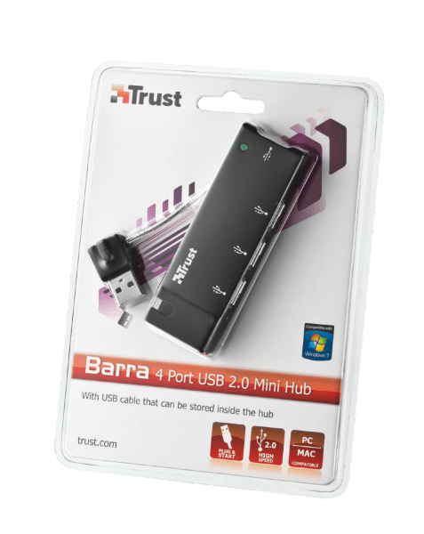 Концентратор Trust 4 Port USB2 Mini Hub HU-4445p (15005)