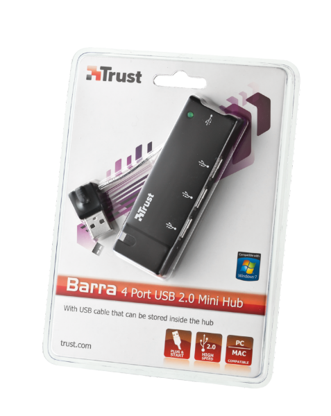 USB-хаб Trust Mini Hub HU-4445p 4 ports (15005)