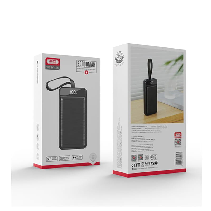 Универсальная мобильная батарея XO-PR156-30000mAh Black (XO-PR156)