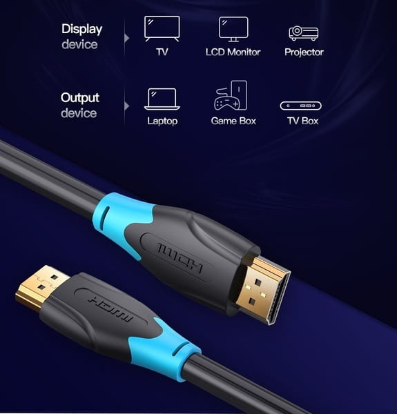 Кабель Vention HDMI-HDMI, 8 m, v1.4 (AACBK)