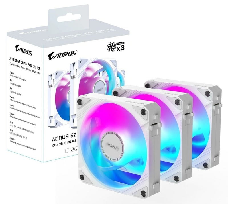 Вентилятор Gigabyte Aorus EZ Chain Fan 120 Ice 3-Pack White (GP-ECFAN1203 ICE)