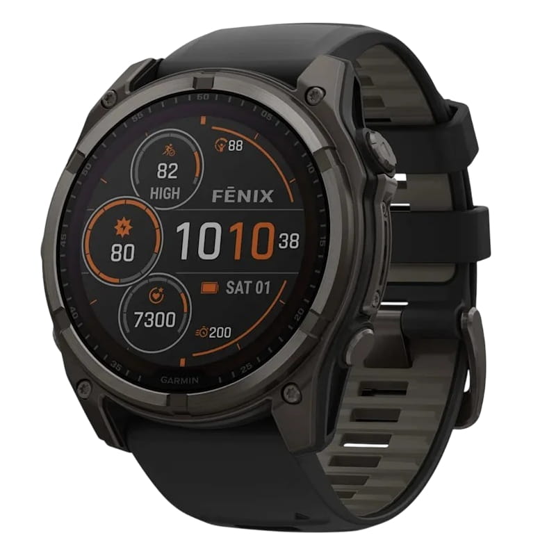 Смарт-годинник Garmin Fenix 8 47mm Sapphire Solar Carbon Gray DLC Titanium with Black Silicone (010-02906-70)