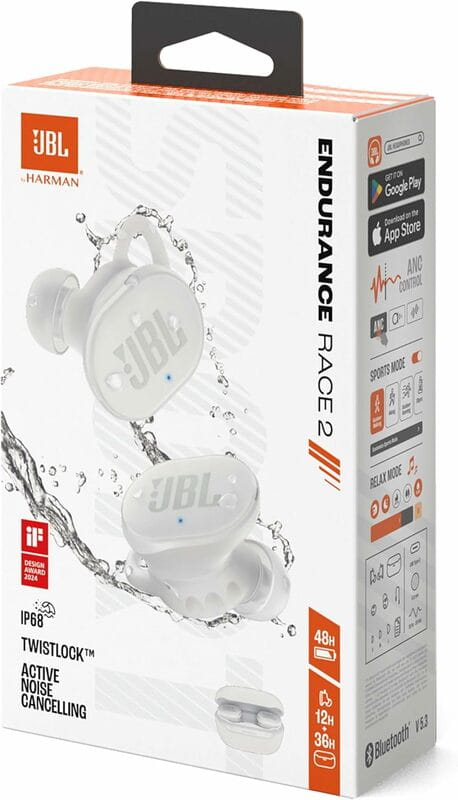 Bluetooth-гарнитура JBL Endurance Race 2 White (JBLENDURACE2WHT)