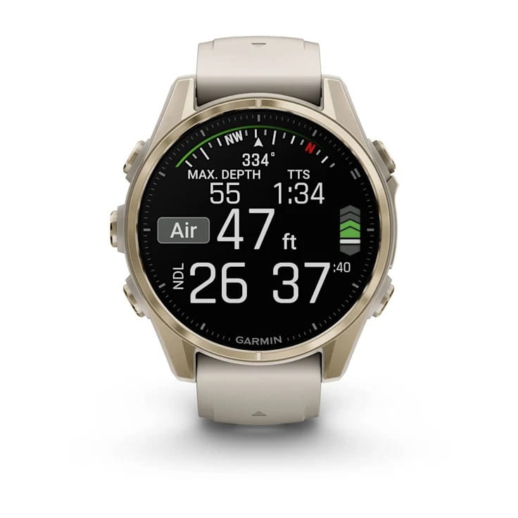 Смарт-часы Garmin Fenix 8 43mm AMOLED Sapphire Soft Gold with Fog Gray Silicone (010-02903-18)