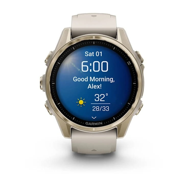 Смарт-часы Garmin Fenix 8 43mm AMOLED Sapphire Soft Gold with Fog Gray Silicone (010-02903-18)