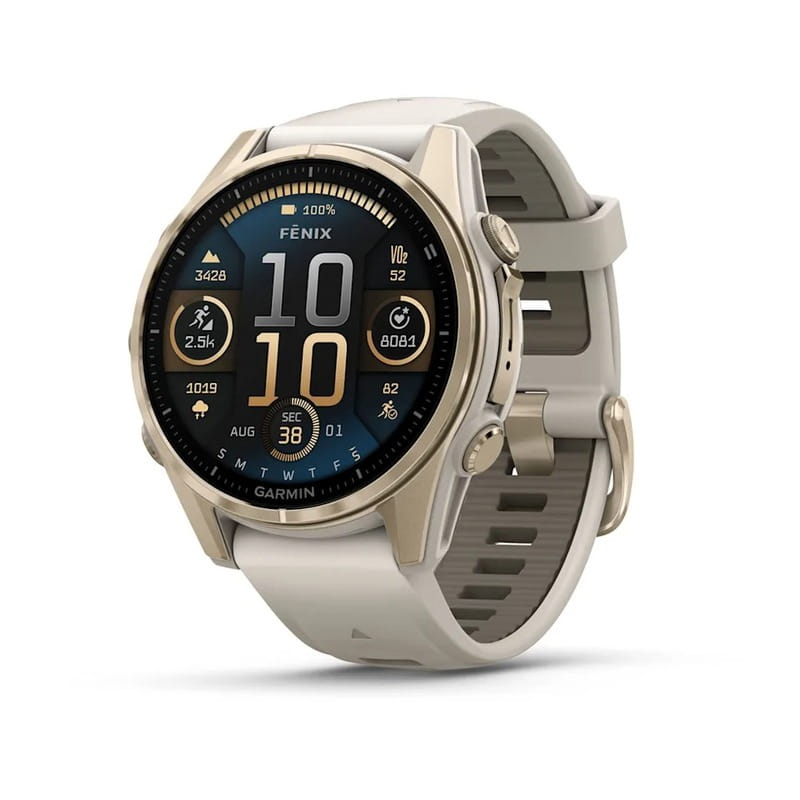 Смарт-часы Garmin Fenix 8 43mm AMOLED Sapphire Soft Gold with Fog Gray Silicone (010-02903-18)