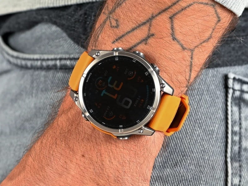 Смарт-годинник Garmin Fenix 8 47mm AMOLED Sapphire Graphite DLC Titanium with Spark Orange Silicone (010-02904-19)