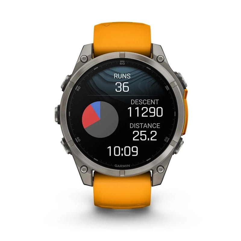 Смарт-годинник Garmin Fenix 8 47mm AMOLED Sapphire Graphite DLC Titanium with Spark Orange Silicone (010-02904-19)
