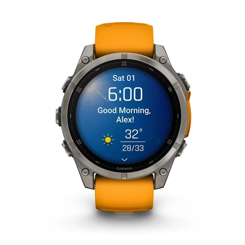 Смарт-годинник Garmin Fenix 8 47mm AMOLED Sapphire Graphite DLC Titanium with Spark Orange Silicone (010-02904-19)