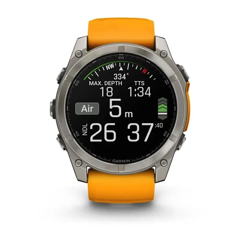 Смарт-часы Garmin Fenix 8 47mm AMOLED Sapphire Graphite DLC Titanium with Spark Orange Silicone (010-02904-19)