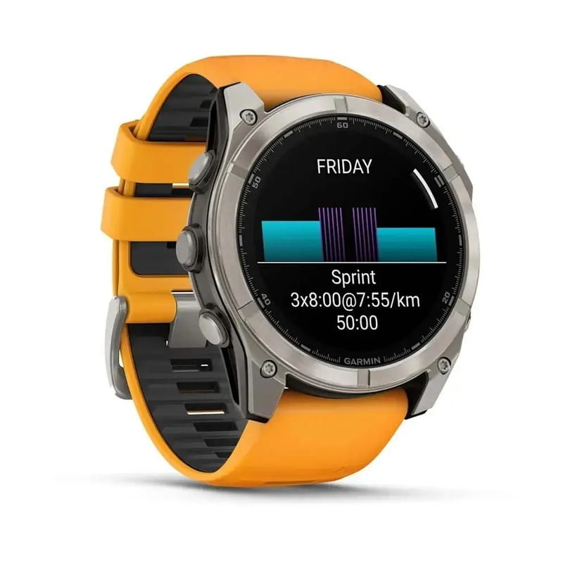 Смарт-часы Garmin Fenix 8 47mm AMOLED Sapphire Graphite DLC Titanium with Spark Orange Silicone (010-02904-19)