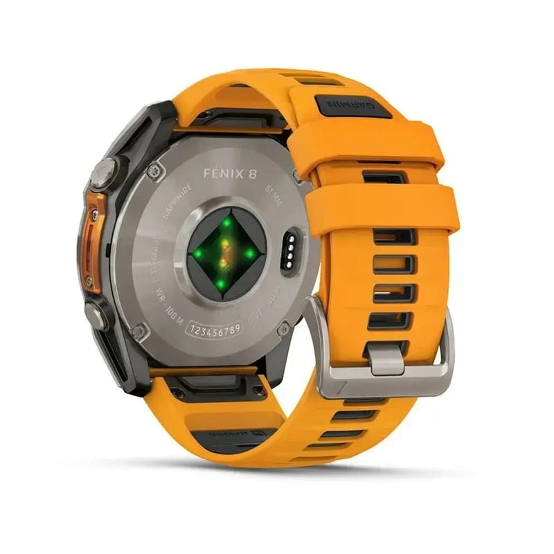 Смарт-часы Garmin Fenix 8 47mm AMOLED Sapphire Graphite DLC Titanium with Spark Orange Silicone (010-02904-19)