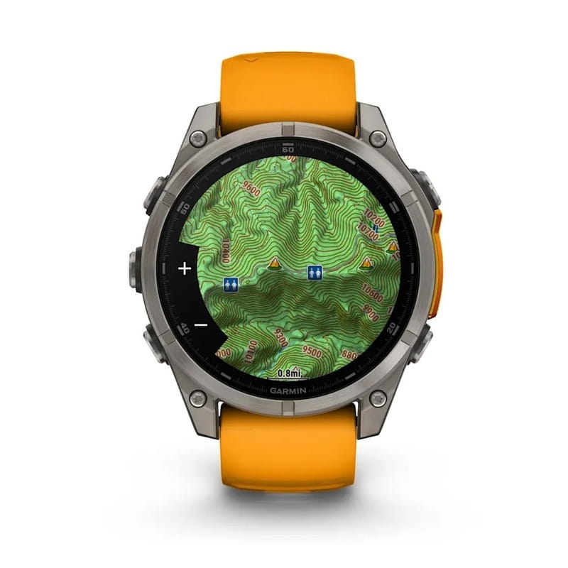 Смарт-годинник Garmin Fenix 8 47mm AMOLED Sapphire Graphite DLC Titanium with Spark Orange Silicone (010-02904-19)