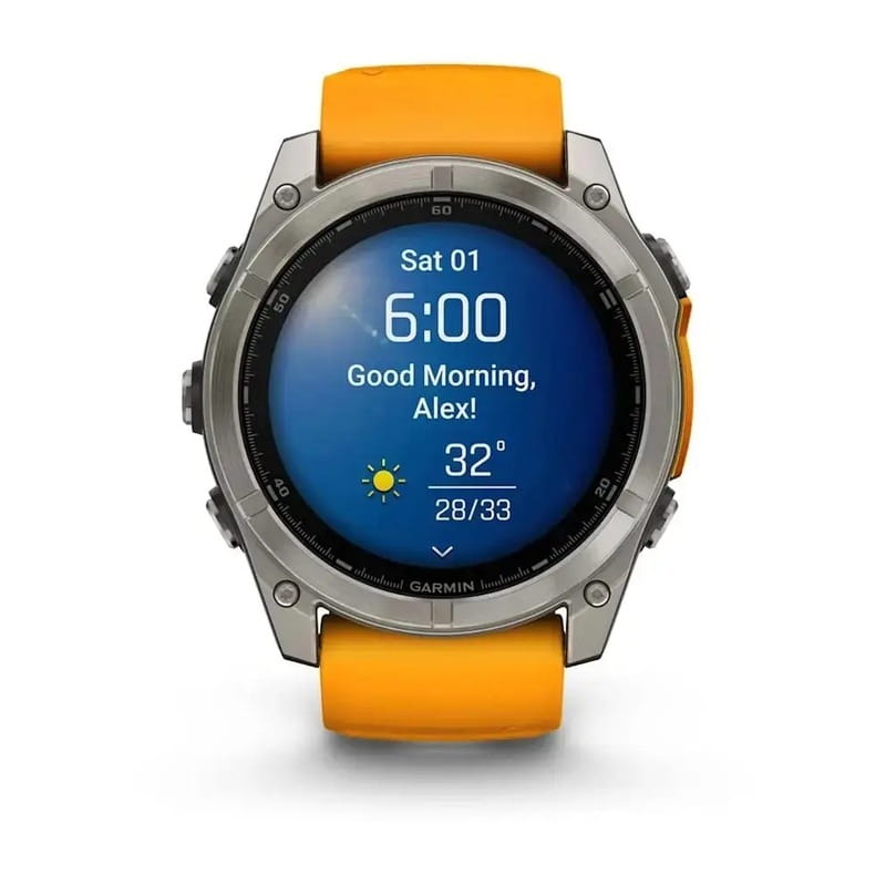 Смарт-часы Garmin Fenix 8 47mm AMOLED Sapphire Graphite DLC Titanium with Spark Orange Silicone (010-02904-19)