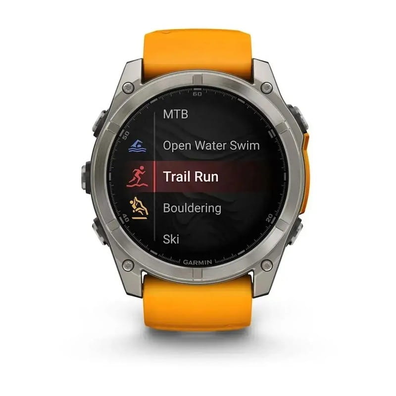 Смарт-часы Garmin Fenix 8 47mm AMOLED Sapphire Graphite DLC Titanium with Spark Orange Silicone (010-02904-19)