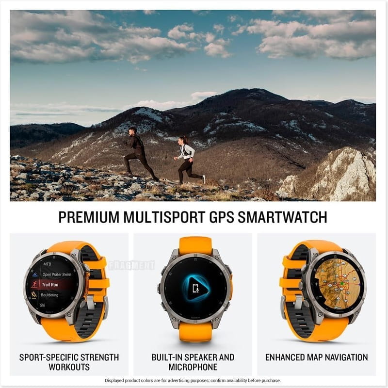 Смарт-годинник Garmin Fenix 8 47mm AMOLED Sapphire Graphite DLC Titanium with Spark Orange Silicone (010-02904-19)