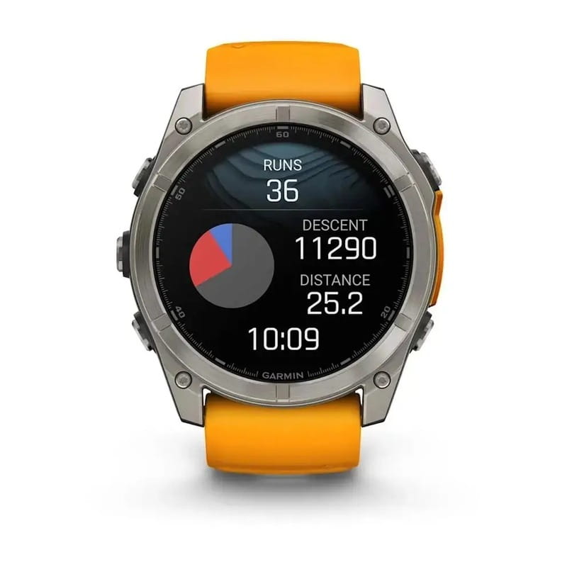 Смарт-годинник Garmin Fenix 8 47mm AMOLED Sapphire Graphite DLC Titanium with Spark Orange Silicone (010-02904-19)