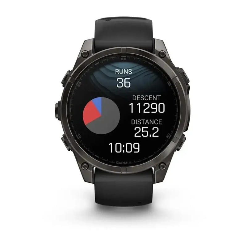 Смарт-годинник Garmin Fenix 8 47mm AMOLED Sapphire Carbon Gray DLC Titanium with Black Silicone (010-02904-29)