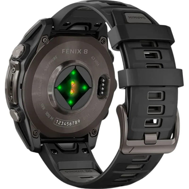 Смарт-часы Garmin Fenix 8 47mm AMOLED Sapphire Carbon Gray DLC Titanium with Black Silicone (010-02904-29)
