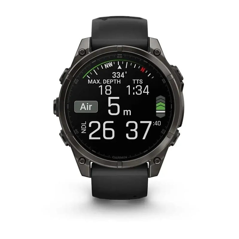 Смарт-годинник Garmin Fenix 8 47mm AMOLED Sapphire Carbon Gray DLC Titanium with Black Silicone (010-02904-29)