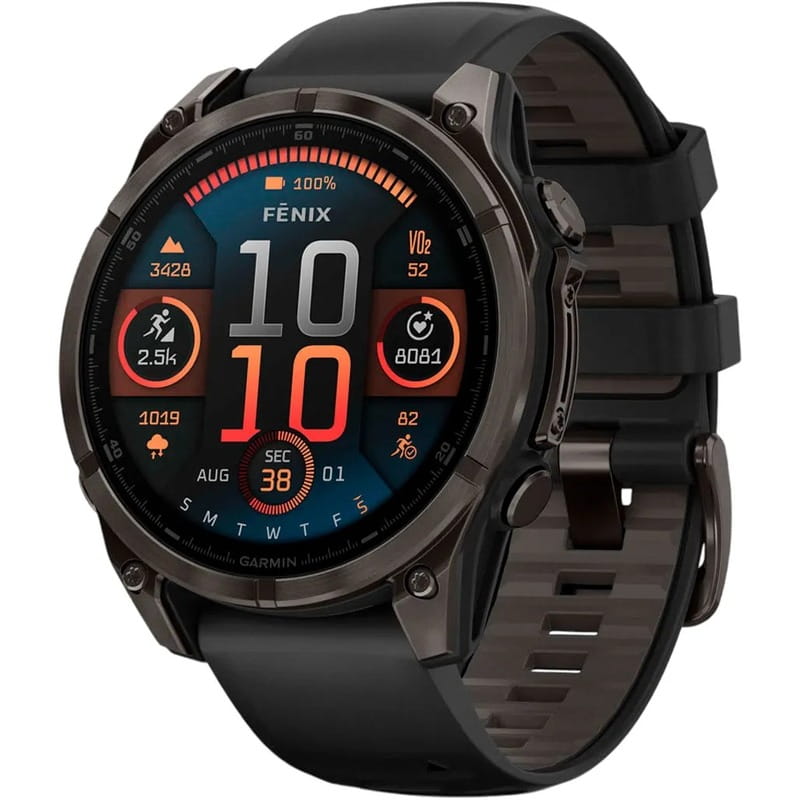 Смарт-часы Garmin Fenix 8 47mm AMOLED Sapphire Carbon Gray DLC Titanium with Black Silicone (010-02904-29)