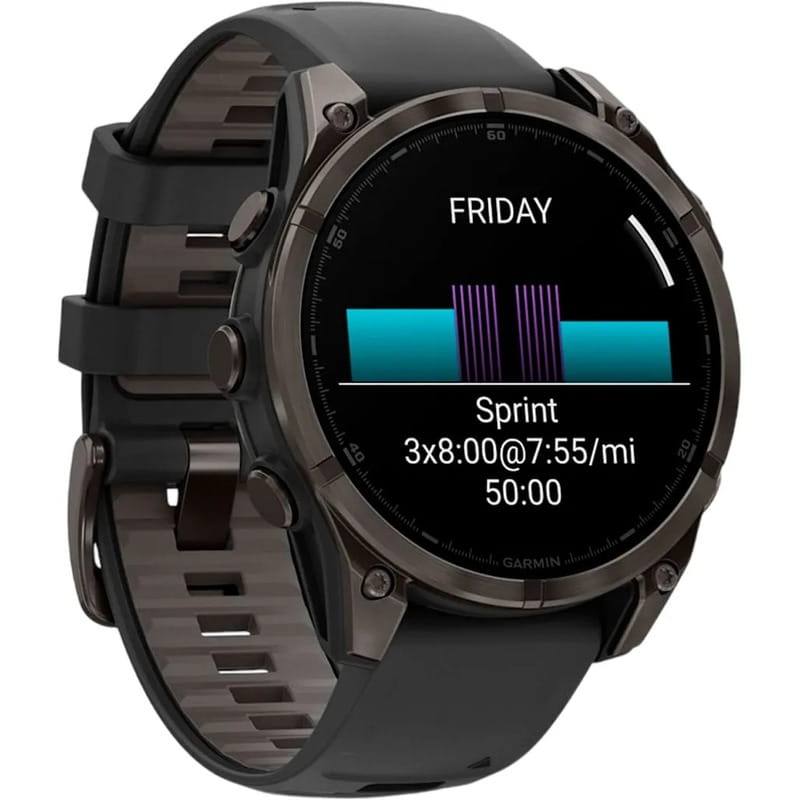 Смарт-часы Garmin Fenix 8 47mm AMOLED Sapphire Carbon Gray DLC Titanium with Black Silicone (010-02904-29)