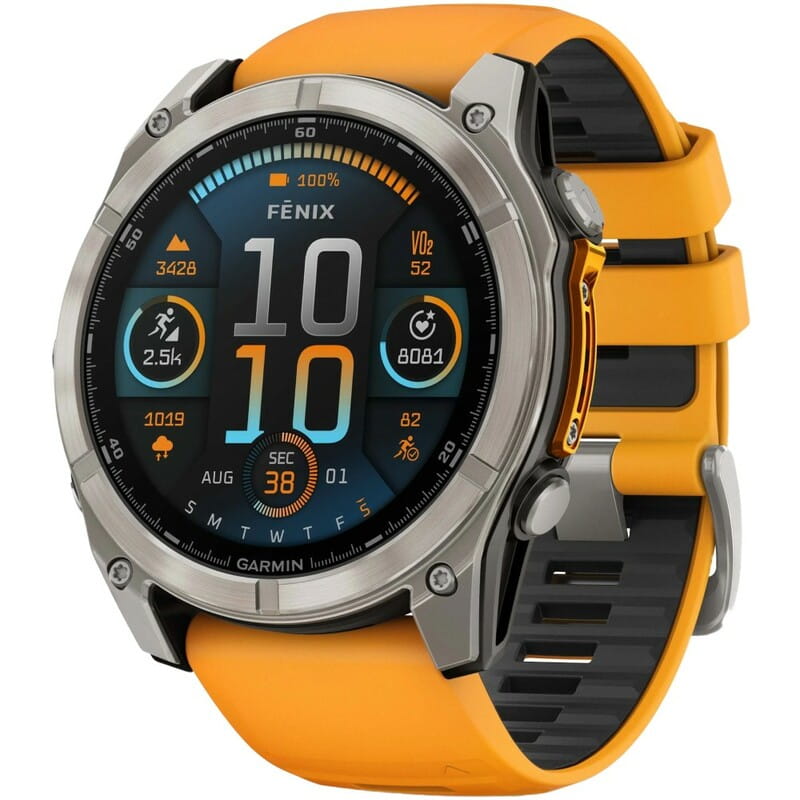 Смарт-годинник Garmin Fenix 8 51mm AMOLED Sapphire Graphite DLC Titanium with Spark Orange Silicone (010-02905-53)