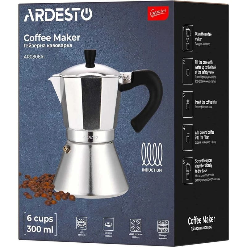Гейзерна кавоварка Ardesto Gemini Piemonte (AR0806AI)