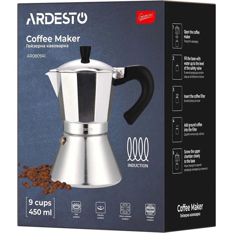 Гейзерна кавоварка Ardesto Gemini Piemonte (AR0809AI)