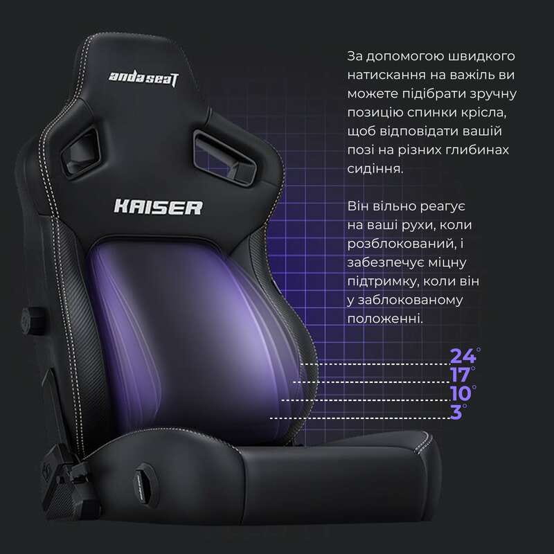 Кресло для геймеров Anda Seat Kaiser 4 Size L Black (AD12YDDC-L-20-B-CF)