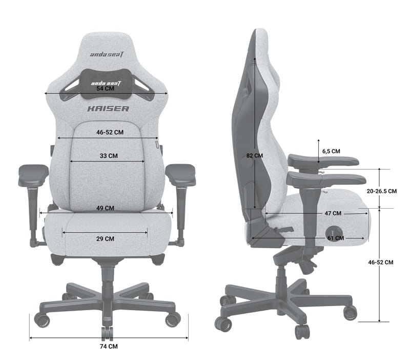 Кресло для геймеров Anda Seat Kaiser 4 Size L Grey (AD12YDDC-L-20-G-CF)