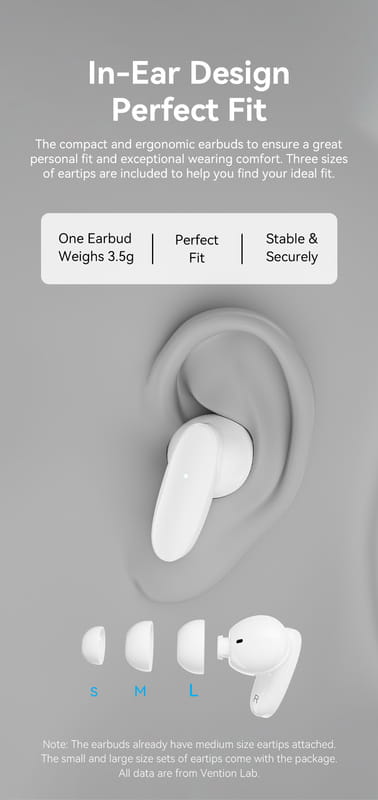 Bluetooth-гарнітура Vention Elf Earbuds E01 White (NBFW0)