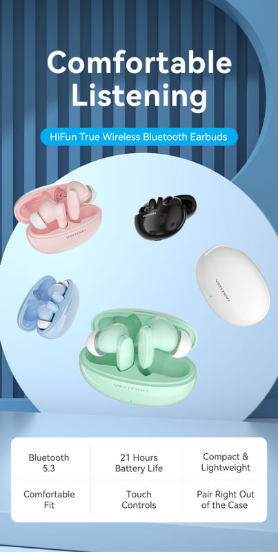Bluetooth-гарнитура Vention Elf Earbuds E01 White (NBFW0)