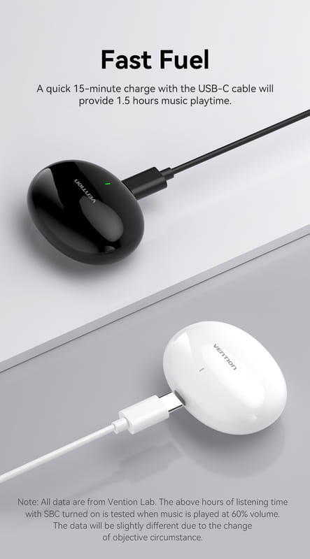 Bluetooth-гарнитура Vention Elf Earbuds E01 White (NBFW0)