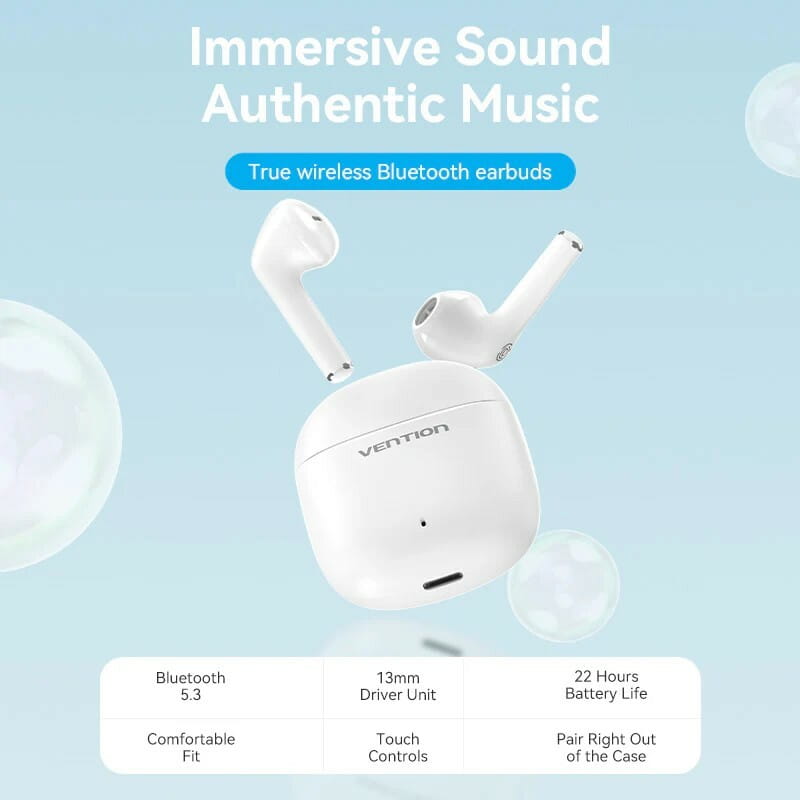 Bluetooth-гарнитура Vention Elf Earbuds E02 White (NBGW0)