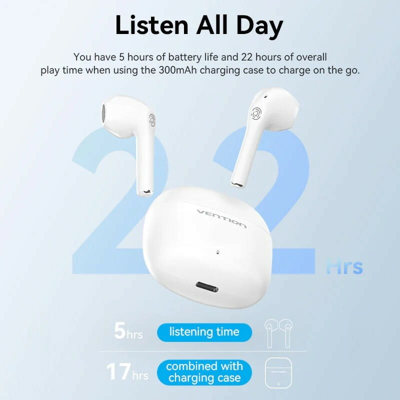 Bluetooth-гарнитура Vention Elf Earbuds E02 White (NBGW0)