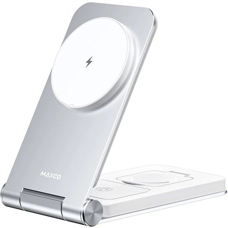 Беспроводное зарядное устройство Maxco Wireless Charger 3-in-1 15W Grey (MW08)