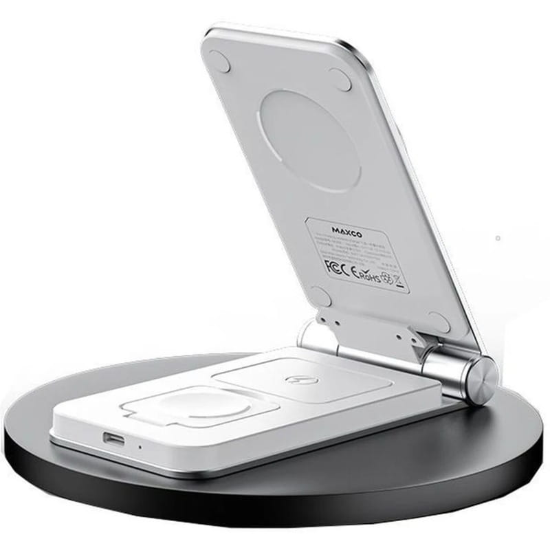 Беспроводное зарядное устройство Maxco Wireless Charger 3-in-1 15W Grey (MW08)