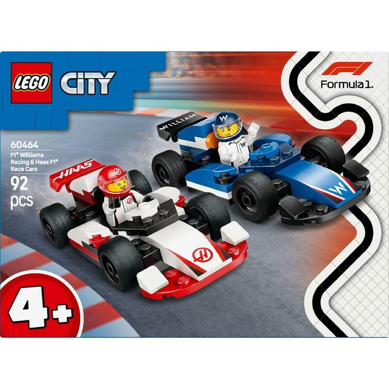 Конструктор LEGO City Автомобили для гонок F1 команд Williams Racing и Haas F1 (60464)