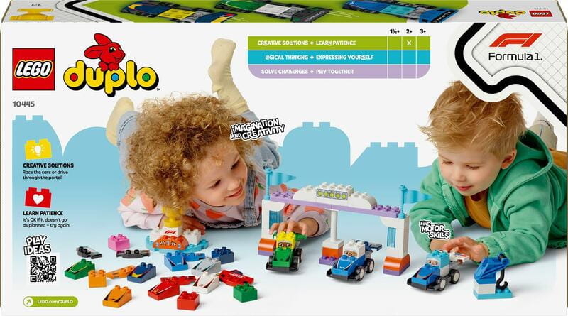 Конструктор LEGO Duplo Town Автомобили для гонок и пилоты команд Формулы-1 (10445)