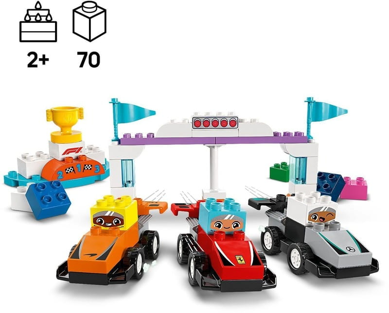 Конструктор LEGO Duplo Town Автомобілі для перегонів і пілоти команд Формули-1 (10445)