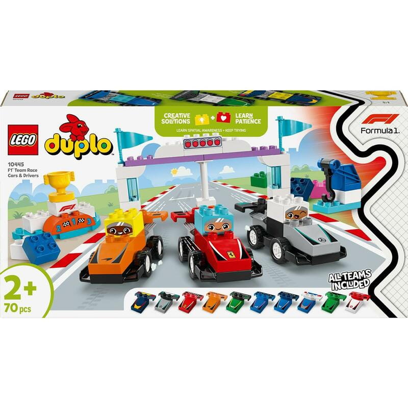 Конструктор LEGO Duplo Town Автомобили для гонок и пилоты команд Формулы-1 (10445)