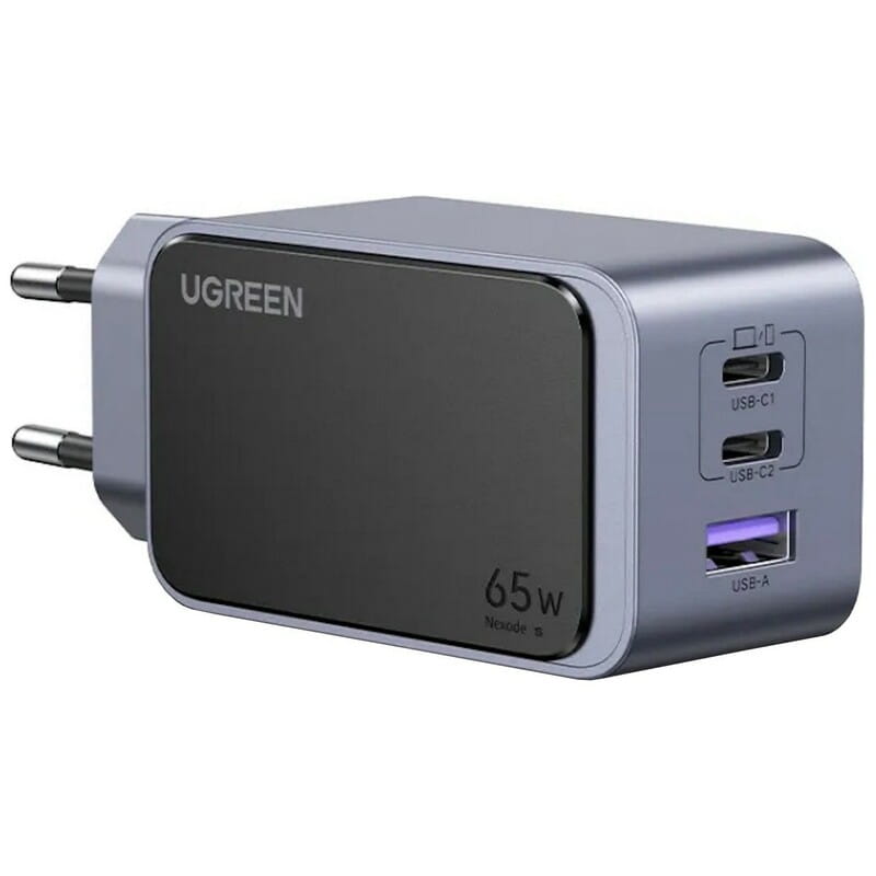 Зарядное устройство Ugreen Nexode X553 65W GaN (2хUSB-C+USB-A) Gray (35042)