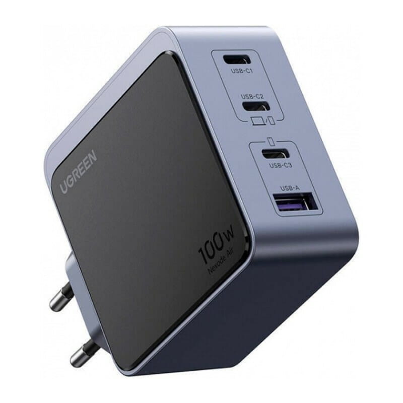 Зарядное устройство Ugreen Nexode X553 100W GaN (3хUSB-C+USB-A) Gray (35043)