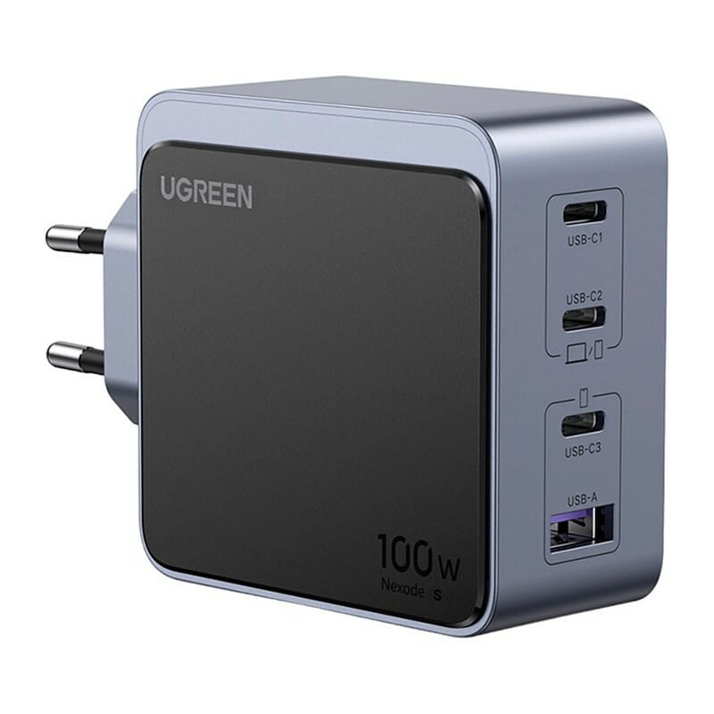 Зарядний пристрій Ugreen Nexode X553 100W GaN (3хUSB-C+USB-A) Gray (35043)