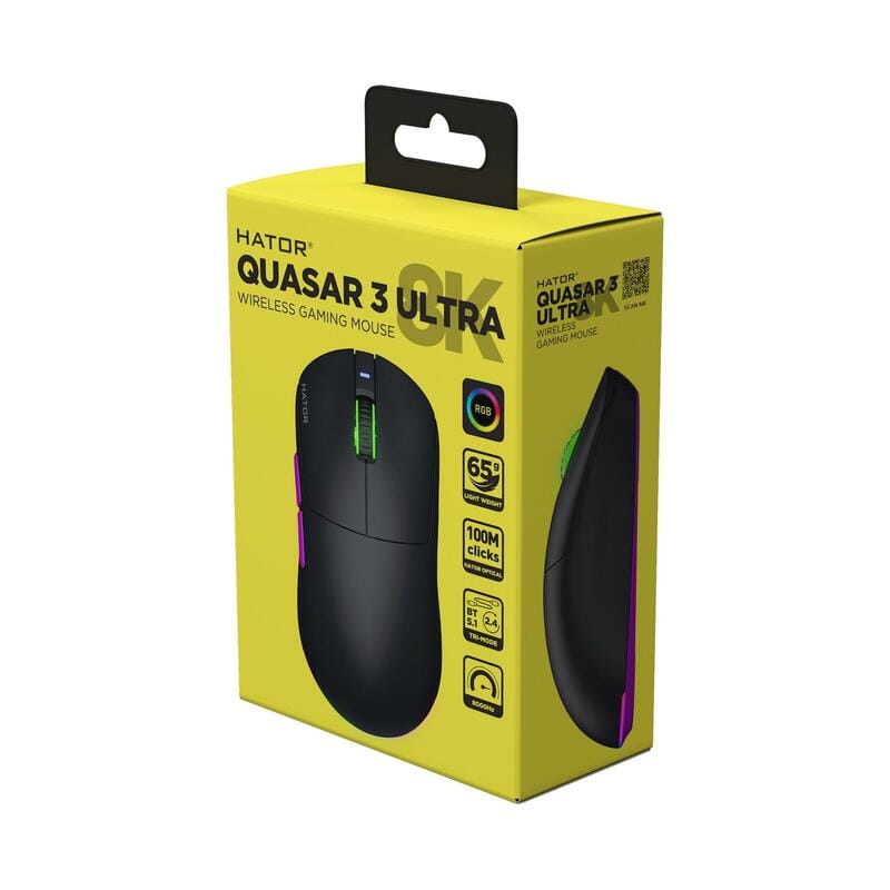 Мышь беспроводная Hator Quasar 3 Ultra 8K Wireless Black (HTM770)