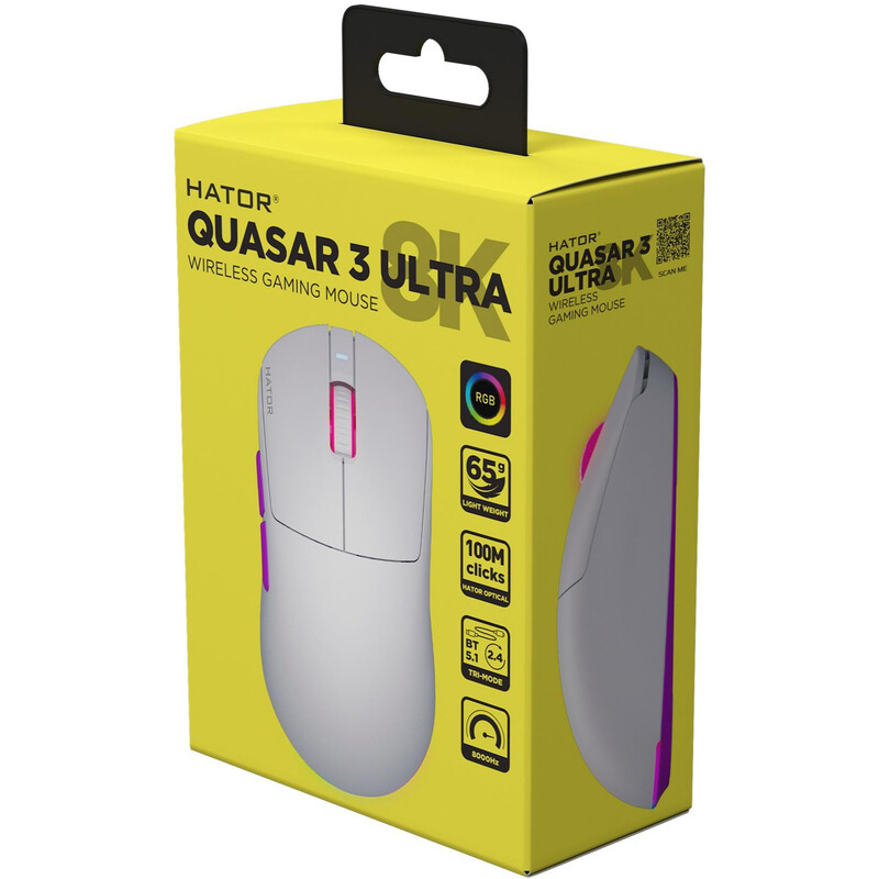 Миша бездротова Hator Quasar 3 Ultra 8K Wireless White (HTM771)