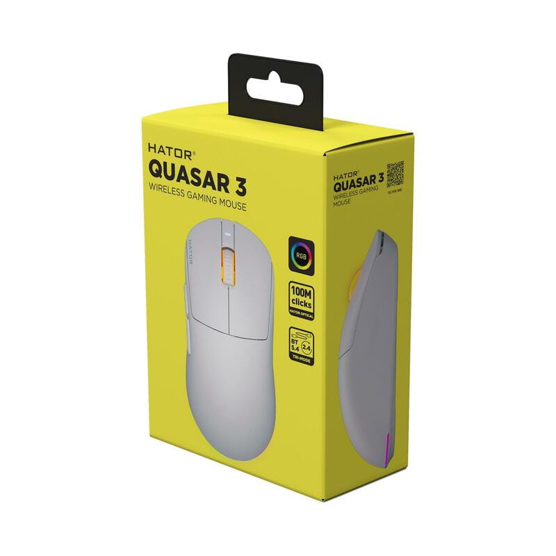 Мышь беспроводная Hator Quasar 3 Wireless White (HTM731)