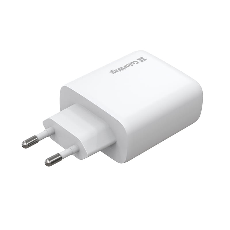 Мережевий зарядний пристрій ColorWay GaN Mini 50W PD Port PPS USB (Type-C PD 30W + Type-C PD 20W) White (CW-CHS050PD-WT)