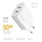 Фото - Мережевий зарядний пристрій ColorWay GaN Mini 50W PD Port PPS USB (Type-C PD 30W + Type-C PD 20W) White (CW-CHS050PD-WT) | click.ua